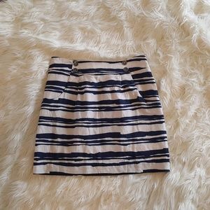 Cream/Navy Striped Merona Skirt